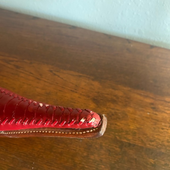 Vintage Rare Exotic Wild West Handmade Pointed Red Ostrich Skin Boots Men’s 9 - Picture 11 of 16